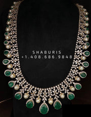 Closed setting diamond choker indian diamond necklace pure silver jewelry indian silver jewelry indian gold jewelry designs - SHABURIS